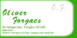 oliver forgacs business card